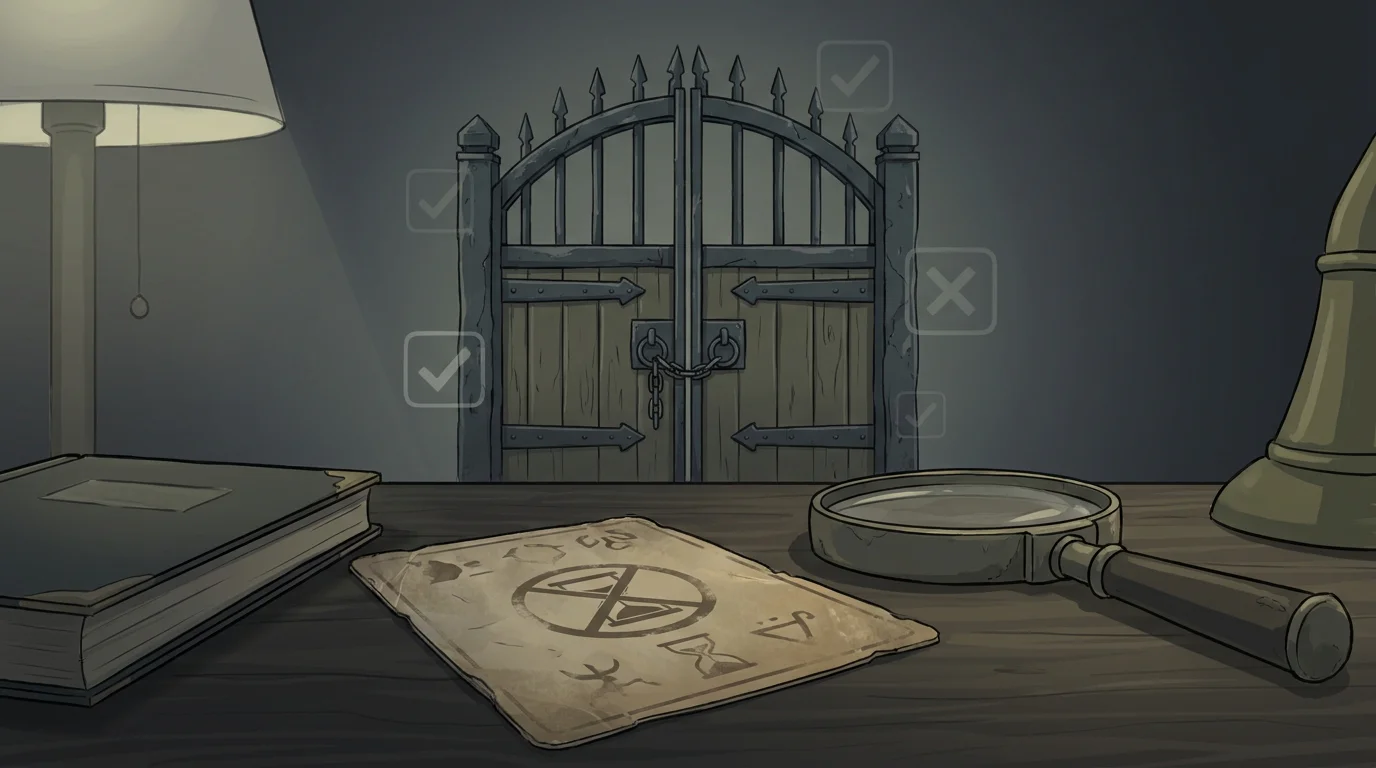 Expired promo-card illustration with a closed gate cue for Kingdom Casino bonus warnings